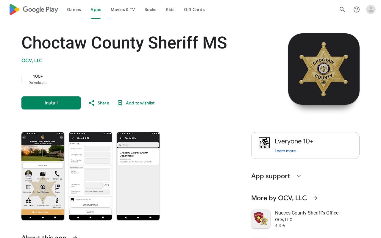 Choctaw County Sheriff MS public-safety app booking information channel