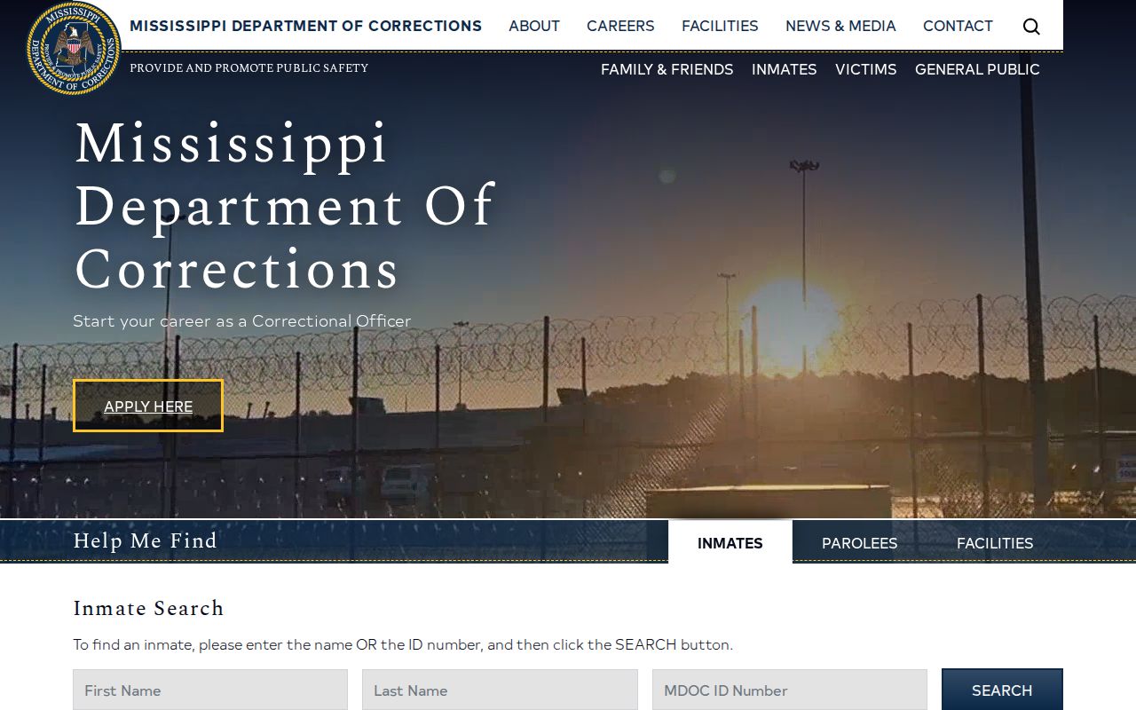Mississippi Department of Corrections inmate search for Choctaw County state custody records